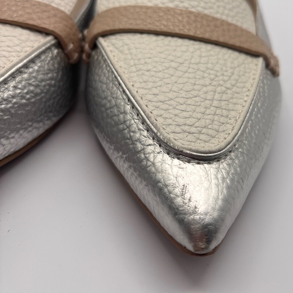 Boden Silver and White Flats with Tan Accent - Picture 3 of 13
